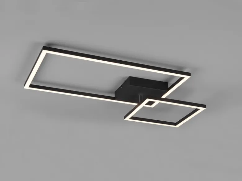 LED Deckenleuchte PADELLA Schwarz dimmbar Warmweiß, Breite 63cm