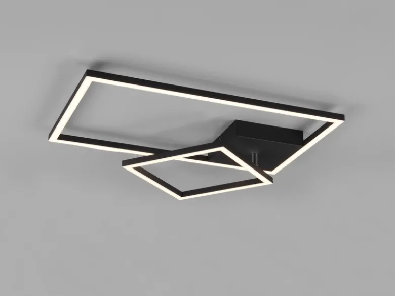 LED Deckenleuchte PADELLA Schwarz dimmbar Warmweiß, Breite 63cm