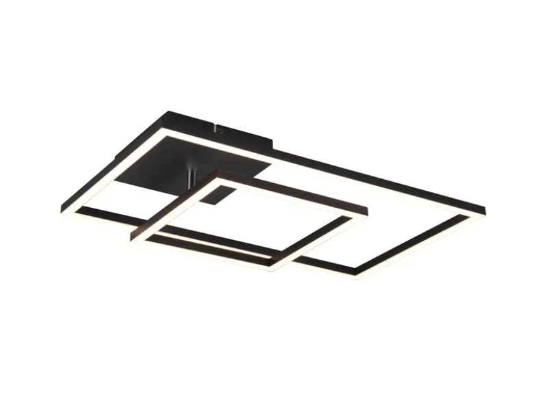 LED Deckenleuchte PADELLA Schwarz dimmbar Warmweiß, Breite 63cm