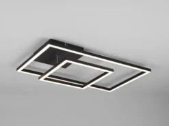 LED Deckenleuchte PADELLA Schwarz dimmbar Neutralweiß, Breite 63cm
