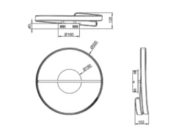 LED Deckenleuchte PARMA Metall Weiß matt 3 Stufen Dimmer Ring, Ø 50cm