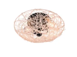 LED Deckenleuchte Rattan Geflecht Natur im Boho Stil, Ø 40cm