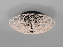 LED Deckenleuchte Rattan Geflecht Natur im Boho Stil, Ø 40cm