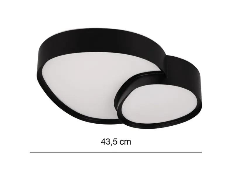 LED Deckenleuchte RISE mit Fernbedienung dimmbar Schwarz, Breite 43,5cm