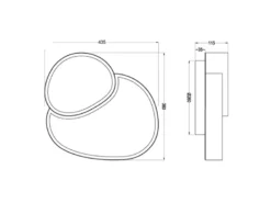 LED Deckenleuchte RISE mit Fernbedienung dimmbar Schwarz, Breite 43,5cm