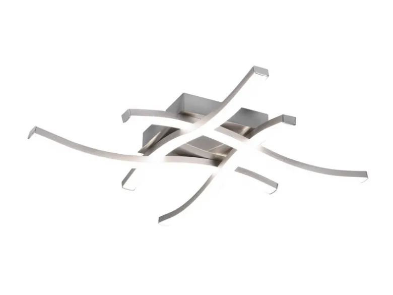 LED Deckenleuchte ROUTE 4 flammig Metall Silber Neutralweiß, Breite 46cm