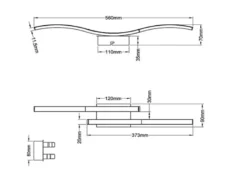 LED Deckenleuchte ROUTE 2 flammig Metall Weiß, Neutralweiß, Breite 56cm