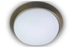 LED-Deckenleuchte rund, Glas Alabaster, Dekorring Chrom, Ø 30cm
