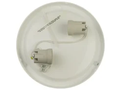 LED Deckenleuchte rund, Glas Alabaster, Dekorring Messing matt, Ø 40cm