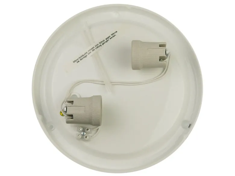 LED Deckenleuchte rund, Glas Alabaster, Dekorring Altmessing, Ø 40cm