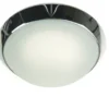 LED Deckenleuchte rund, Glas satiniert mit Klarrand, Dekorring Chrom, Ø 30cm