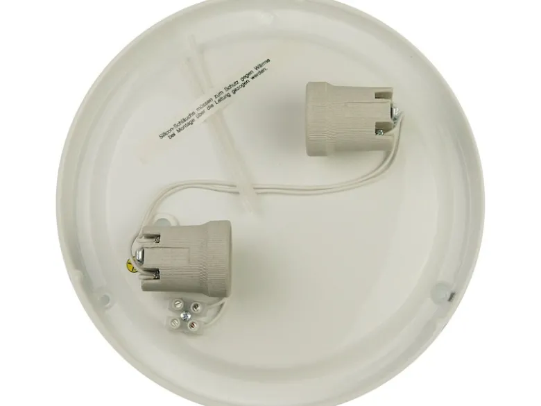 LED Deckenleuchte rund, Glas satiniert mit Klarrand, Dekorring Chrom, Ø 40cm