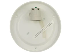LED Deckenleuchte rund, Schliffglas satiniert, Dekorring Messing poliert, Ø 35cm