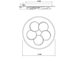LED Deckenleuchte Schwarz Gold dimmbar mit Fernbedienung & Tageslicht Ø 49cm