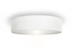 LED Deckenleuchte Stoff Weiß / Abdeckung satiniert, Ø 40cm