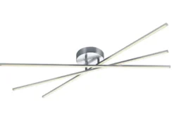 LED Deckenleuchte TIRIAC Metall Silber mit Stufen Dimmer Stäbe drehbar, B: 100cm