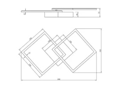 LED Deckenleuchte TRAIL Schwarz schwenkbare Module, Breite 60cm