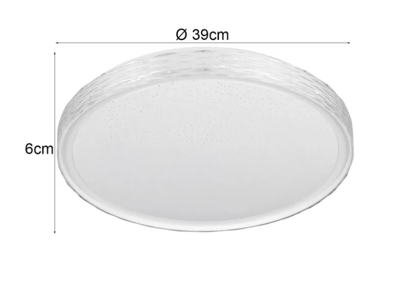 LED Deckenleuchte VARDA mit Fernbedienung Metall Weiß, Ø 39cm
