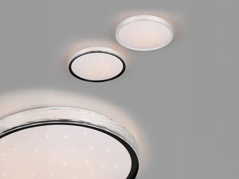 LED Deckenleuchte VARDA mit Fernbedienung Metall Weiß, Ø 39cm