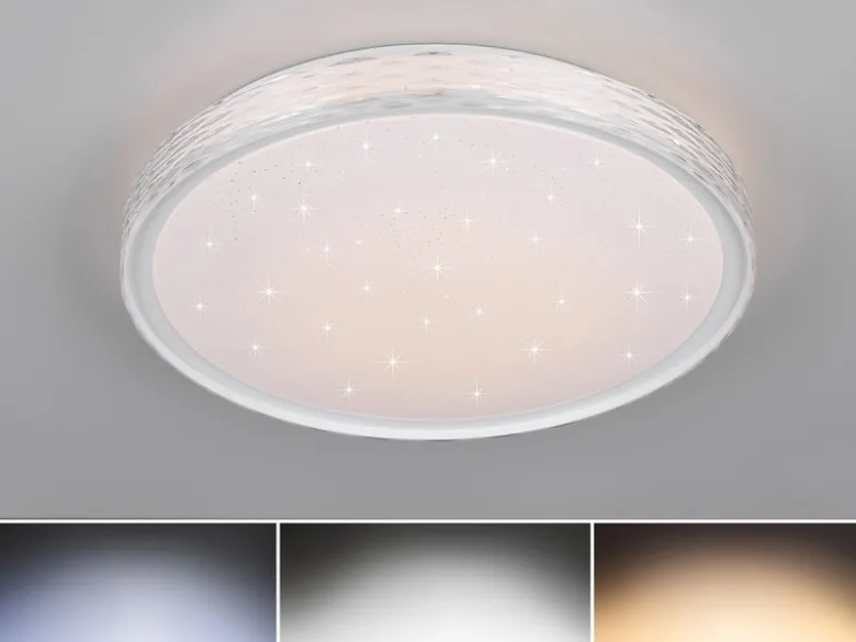 LED Deckenleuchte VARDA mit Fernbedienung Metall Weiß, Ø 39cm