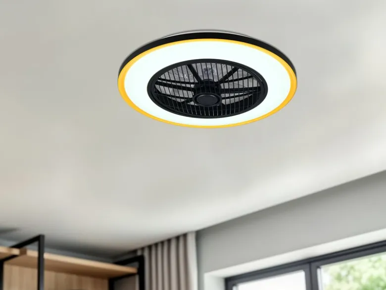 LED Deckenleuchte VARPULA mit Ventilator, Tageslicht und Fernbedienung Ø 55cm