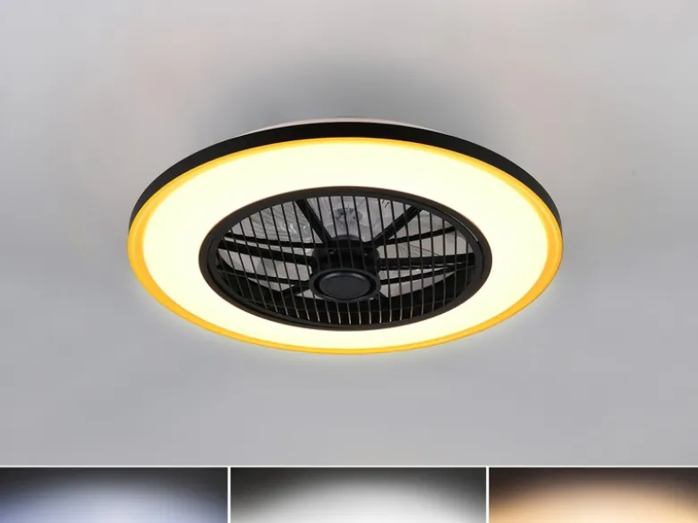 LED Deckenleuchte VARPULA mit Ventilator, Tageslicht und Fernbedienung Ø 55cm