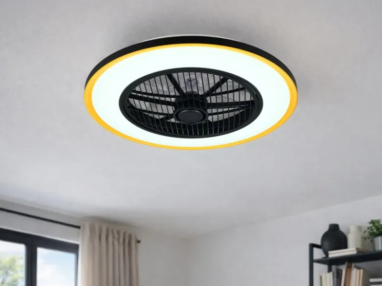 LED Deckenleuchte VARPULA mit Ventilator, Tageslicht und Fernbedienung Ø 55cm