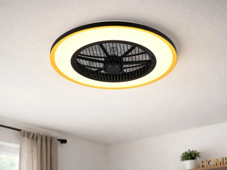 LED Deckenleuchte VARPULA mit Ventilator, Tageslicht und Fernbedienung Ø 55cm