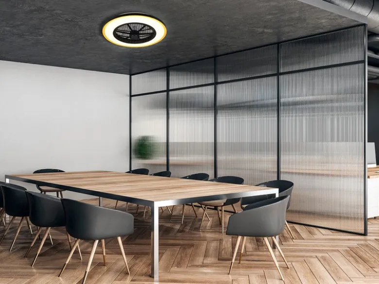 LED Deckenleuchte VARPULA mit Ventilator, Tageslicht und Fernbedienung Ø 55cm