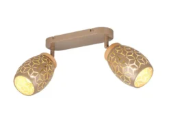 LED Deckenstrahler Coffee 2-flammig mit Stanzmuster, Breite 28cm