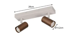 LED Deckenstrahler Coffee / Grau 2-flammig, Breite 26cm