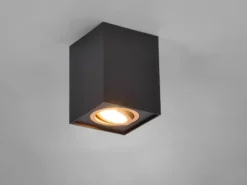 LED Deckenstrahler eckig Schwarz Gold, Breite 9,6cm