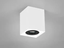 LED Deckenstrahler eckig Weiß-Schwarz, Breite 9,6cm