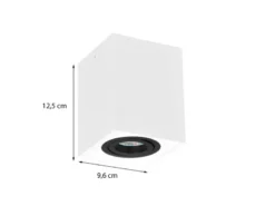 LED Deckenstrahler eckig Weiß-Schwarz, Breite 9,6cm