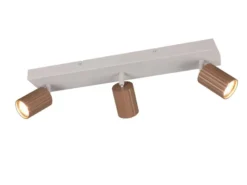 LED Deckenstrahler 3-flammig aus Metall Hellgrau & Coffee, Breite 50cm