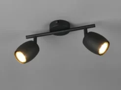 LED Deckenstrahler 2-flammig aus Metall Schwarz, Breite 27,5cm