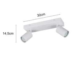 LED Deckenstrahler 2-flammig aus Metall Weiß, Breite 30cm