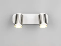 LED Deckenstrahler 2-flammig Metall Weiß / Silber, Breite 30cm