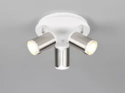 LED Deckenstrahler 3-flammig Metall Weiß / Silber, rund Ø 30cm
