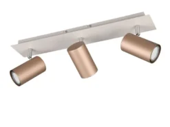 LED Deckenstrahler 3flammig Metall Coffee / Hellgrau, Breite 48cm