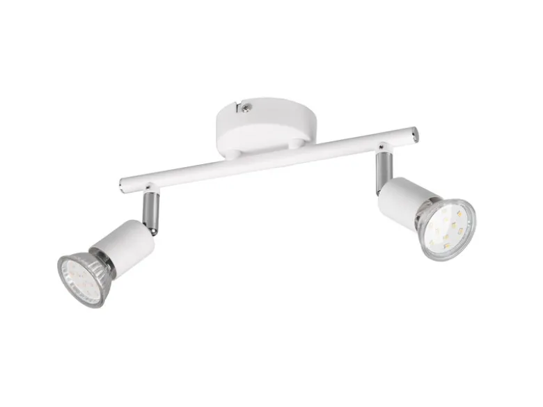 LED Deckenstrahler 2-flammig Metall Weiß, Breite 25cm