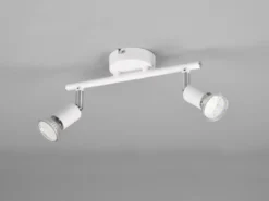 LED Deckenstrahler 2-flammig Metall Weiß, Breite 25cm
