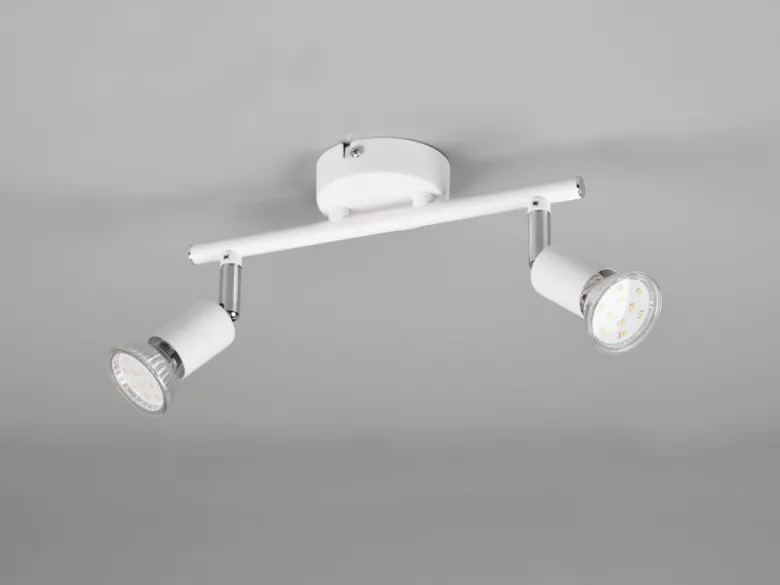 LED Deckenstrahler 2-flammig Metall Weiß, Breite 25cm