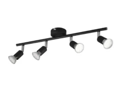 LED Deckenstrahler 4-flammig Metall Schwarz, Breite 50cm