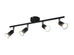LED Deckenstrahler 4-flammig Metall Schwarz, Breite 50cm