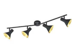 LED Deckenstrahler Metall Schwarz Gold 4-flammig, Breite 84,5cm
