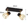 LED Deckenstrahler mit Gitter Lampenschirmen in Gold, Breite 30cm