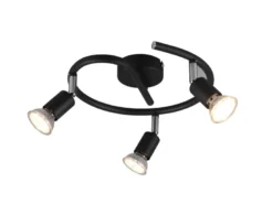 LED Deckenstrahler Rondell 3-flammig Schwarz, Ø 26cm