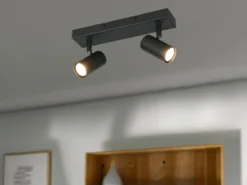 LED Deckenstrahler Schwarz 2-flammig, Breite 26cm