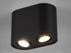 LED Deckenstrahler Schwarz 2-flammig Spots schwenkbar, Breite 17cm